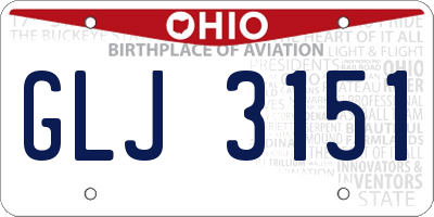 OH license plate GLJ3151