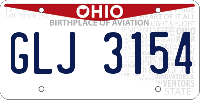 OH license plate GLJ3154