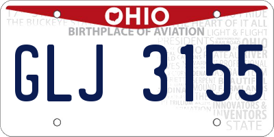 OH license plate GLJ3155