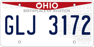 OH license plate GLJ3172
