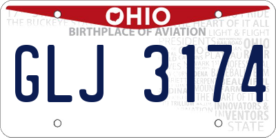 OH license plate GLJ3174
