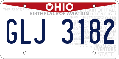 OH license plate GLJ3182