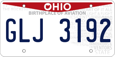 OH license plate GLJ3192