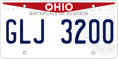OH license plate GLJ3200