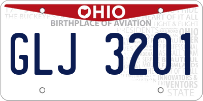 OH license plate GLJ3201