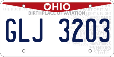OH license plate GLJ3203