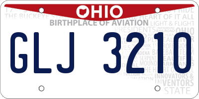 OH license plate GLJ3210