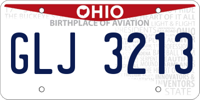 OH license plate GLJ3213