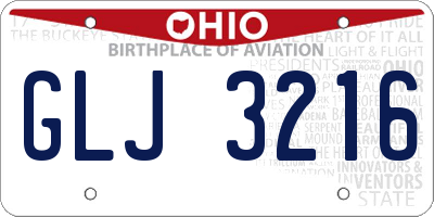 OH license plate GLJ3216