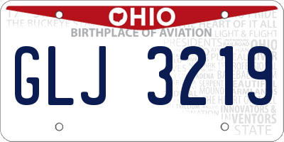 OH license plate GLJ3219