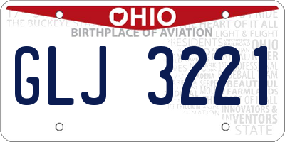 OH license plate GLJ3221