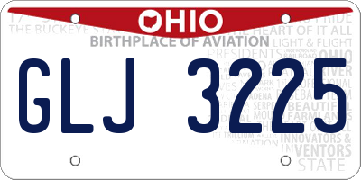 OH license plate GLJ3225
