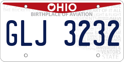 OH license plate GLJ3232