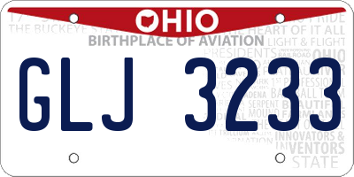OH license plate GLJ3233