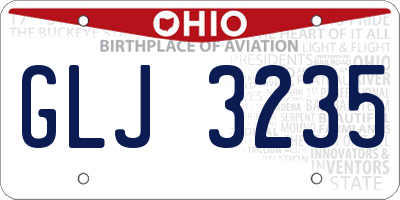 OH license plate GLJ3235