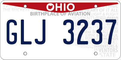 OH license plate GLJ3237