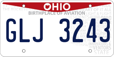 OH license plate GLJ3243