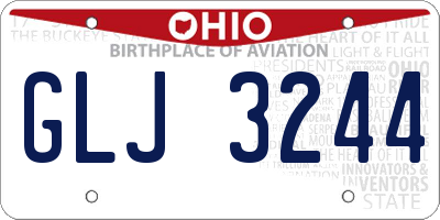 OH license plate GLJ3244