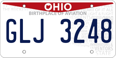 OH license plate GLJ3248