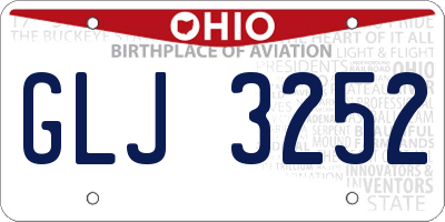 OH license plate GLJ3252