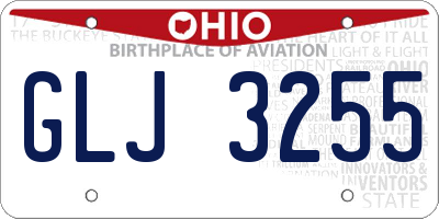 OH license plate GLJ3255