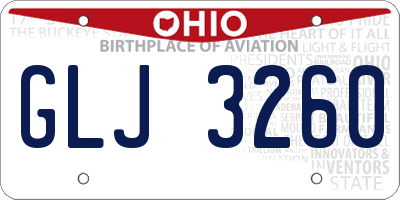 OH license plate GLJ3260