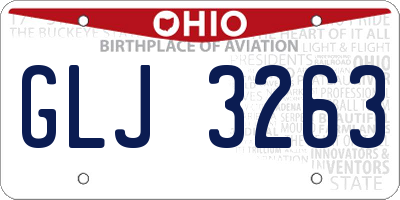 OH license plate GLJ3263