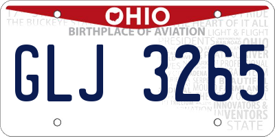 OH license plate GLJ3265