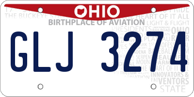 OH license plate GLJ3274