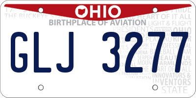 OH license plate GLJ3277