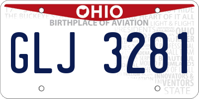 OH license plate GLJ3281