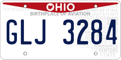 OH license plate GLJ3284
