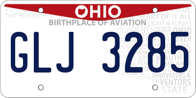 OH license plate GLJ3285