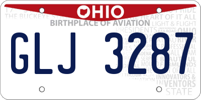 OH license plate GLJ3287