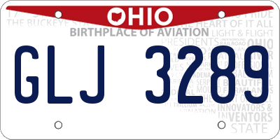 OH license plate GLJ3289