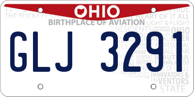 OH license plate GLJ3291