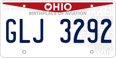 OH license plate GLJ3292