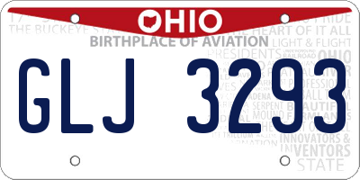 OH license plate GLJ3293