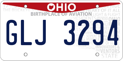 OH license plate GLJ3294