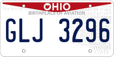 OH license plate GLJ3296