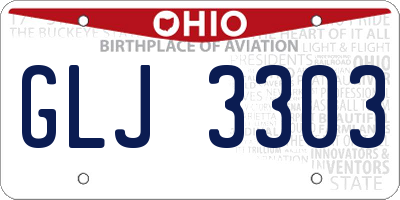 OH license plate GLJ3303