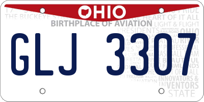 OH license plate GLJ3307