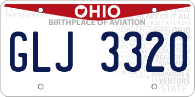 OH license plate GLJ3320