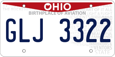 OH license plate GLJ3322