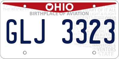 OH license plate GLJ3323