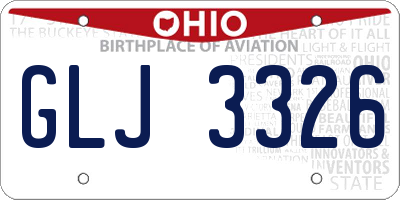 OH license plate GLJ3326
