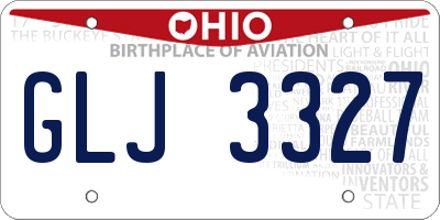OH license plate GLJ3327
