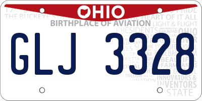OH license plate GLJ3328