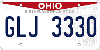 OH license plate GLJ3330
