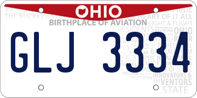 OH license plate GLJ3334